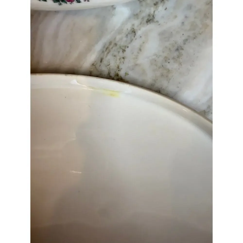 Vintage T&V Limoges France Oval Lidded Dish Blue Vine Pattern Gold Handles